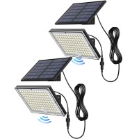 Jackyled Motion Solar Lights Outdoor, 113 Led Cool White Bright Solar Flood Lights Waterproof, Dusk To Dawn Outdoor Solar Powered Security Lights For Fence Porch Patio Yard Garage, 2 Pack