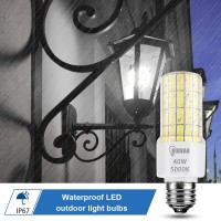 Led Light Bulbs 300W Equivalent Super Bright 5000Lm 5000K Cool Daylight White Led Bulb E26/E27 Medium Base 40W Waterproof Led Corn Light Bulb For Outdoor Indoor Lamp Bedroom Office Garage-2 Pack