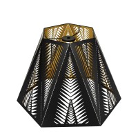 Medium Modern Style Lamp Shades With Multiple Sides, Alucset Metal Lampshade With Pattern Of Trees For Table Lamp And Floor Light, 7 X 13.8 X 9.5 Inch, Spider (Black/Gold)