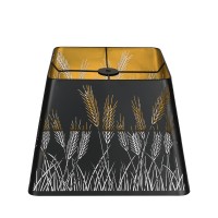 Medium Square Lamp Shades, Alucset Metal Lampshade With Pattern Of Wheatear For Table Lamp And Floor Light, 9 X 12 X 8.8 Inch, Spider (Black/Gold)