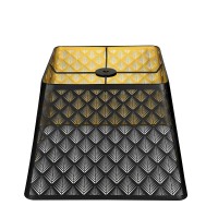 Medium Square Lamp Shades, Alucset Metal Lampshade With Pattern Of Arrows For Table Lamp And Floor Light, 9 X 12 X 8.8 Inch, Spider (Black/Gold)