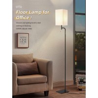 Iporovon Floor Lamps For Living Room 3 Color Temperatures Tall Lamp Modern Standing Lamp For Bedroom Square Linen Shade Mini