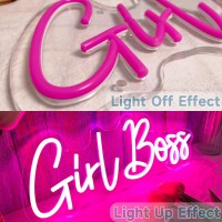 Girl Boss Neon Sign Pink Usb Led Light Up Signs For Girls Bedroom Home Wall Sign Decor Female Office Dest Wall Art Sign Christm