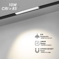 Scon 48V Led Lamp Head For Recessed/Ceiling/Pendant Magnetic Track Lighting System, Linear Floodlight Ceiling Wall Light (10W/3000K-Warm White/90/Ra85)