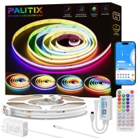 Pautix Rgb Smart Ic Cob Led Strip Light Addressable 164Ft5M Ullisted 24V Color Flowing Strip Light Multicolor Flexible Tape L