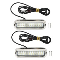 Marine Led Light, 42Leds Waterproof Underwater Led Light Underwater Led Boat Light 10-30V Drain Plug Light For Yacht Boat (White Light)