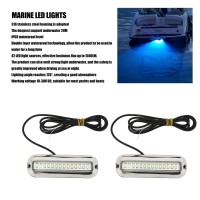 Marine Led Light, 42Leds Waterproof Underwater Led Light Underwater Led Boat Light 10-30V Drain Plug Light For Yacht Boat (White Light)