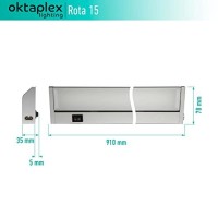 Oktaplex 3X Led Spotlight 90 Cm 15 W 4000 K Bright White 1200 Lm Kitchen Led Bar Under Cabinet Silver