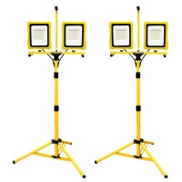 25000 Lumen Work Light With Stand 2 Pack Dual Head Led Work Light With Usb Socket Waterproof Portable Lights With Individual