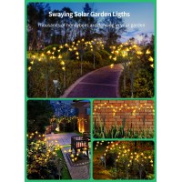 Solar Christmas Path Lights 4Pack, 24 Led Color Changing Solar Butterfly Lights Outdoor Waterproof, Wind Dancing Solar Lights Decorative, Solar Power Swaying Lights For Yard Pathway Lawn Decor