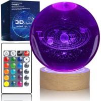 Wmbdl 3D Solar System Crystal Ball Nightlight 16 Color Decorate Lamp For Science Astronomy Space Thanksgiving Christmas Gifts Id