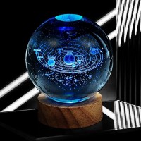 Wmbdl 3D Solar System Crystal Ball Nightlight 16 Color Decorate Lamp For Science Astronomy Space Thanksgiving Christmas Gifts Id