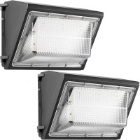 2Pack Dusk To Dawn 100W Led Wall Pack Light Fixture 13000Lm 400600W Hpshid Equivalent 5000K Daylight Commericalindustrial O