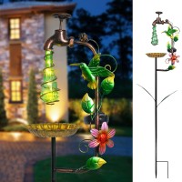 Solar Garden Lights Outdoor Decorative - Hummingbird Waterdrop Solar Stake Lights Solar Pathway Lights For Garden, Lawn, Patio, Yard Decorative