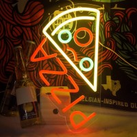 Attneon Pizza Neon Sign For Wall Decor Pizza Shaped Neon Sign For Pizzeria Pizza Led Neon Light For Restaurant Kitchen Store Pa