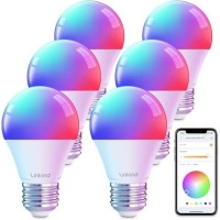 Linkind Smart Light Bulbs, Smart Bulb That Work With Alexa & Google Home, Led Light Bulb Color Changing, A19 E26 Wifi Light Bulb Dimmable, Rgbtw Alexa Bulb No Hub Needed 800 Lumen, 2.4Ghz Wifi, 6 Pack