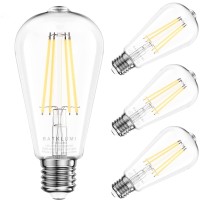 Batklumi Led Edison Bulbs Light: Dimmable 8W Equivalent 60 Watt E26 Bulbs 2200K Amber Warm Vintage Light Bulbs 80+ Cri Filament Vintage Light Bulbs St19/St58 For Outdoor Indoor 4Pack