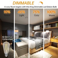 Batklumi Led Edison Bulbs Light: Dimmable 8W Equivalent 60 Watt E26 Bulbs 2200K Amber Warm Vintage Light Bulbs 80+ Cri Filament Vintage Light Bulbs St19/St58 For Outdoor Indoor 4Pack