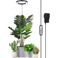 Lordem Plant Grow Light, Full Spectrum Plant Light For Indoor Plants, Brightness Adjustable Led Growing Lamp With Auto On/Off Timer 4H/8H/12H, Height Adjustable, Ideal For Large Tall Plants, Black