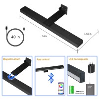 Mioblue Rechargeable Picture Light, Battery Painting Light Display Lamp With App Music Sync Multi Dynamic Modes Dartboard Light, Timer Artwork Light For Frame Portrait, Metal Body