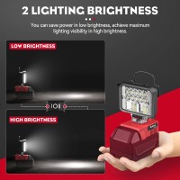 Ecarke Cordless Led Work Light For Milwaukee M18 Battery 20W 2000Lm Flashlight Tools Handheld Work Light For Working In Dark En