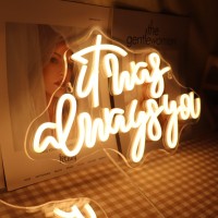 Qiaofei Led It Was Always You Neon Sign With Dimmer Switch Decor For Wedding Engagement Birthday Party Wall Decor For Bedroom