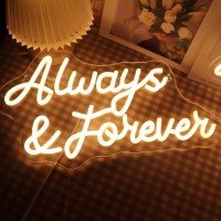 Qiaofei Led Always And Forever Neon Sign Usb Powered With Dimmer Switch Neon Lights For Room Home Bar Wedding Engagement Party A