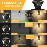 Motion Sensor Outdoor Lights Dusk To Dawn Porch Light Fixture For House 3 Lighting Modes Exterior Wall Light Waterproof Alumi