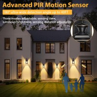 Motion Sensor Outdoor Lights Dusk To Dawn Porch Light Fixture For House 3 Lighting Modes Exterior Wall Light Waterproof Alumi