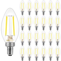 Energetic Led Candelabra Light Bulbs B10, Daylight 5000K, E12 Base, 60 Watt Equivalent Chandelier Led Edison Bulbs, Dimmable, 24 Pack