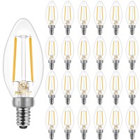 Energetic Led Candelabra Light Bulbs B10, Soft White 2700K, E12 Base, 60 Watt Equivalent Chandelier Led Edison Bulbs, Dimmable, 24 Pack