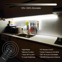 Bunacet Cob Led Strip Lights 2880Leds Bright Cob Led Lights 20Ft Led 6500K Cool White Dimmable Led With Rf Remote Under Cabinet