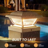 Eleclink Solar Post Cap Lights 6 Pack, Warm White Solar Outdoor Post Lights, Waterproof Fence Post Cap Lights Solar Powered Fit 3.5X3.5 4X4 4.5X4.5 5X5 5.5X5.5 Post For Garden Fence Deck Yard