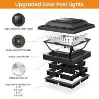 Eleclink Solar Post Cap Lights 6 Pack Warm White Waterproof Fence Post Lights Solar Powered 35X35 4X4 45X45 5X5 Gar