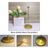 Eypid Cordless Table Lamps,Rechargeable Led Touch Bar Lamp,Portable Battery Operated Lamps,Dimmable Small Table Lamps,Minimalist Design,For Living Room/Restaurant/Couple Dinner/(Gold)