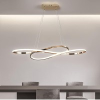 Modern Led Chandelier For Dining Room Light Fixtures Over Table Remote Control Chandelier, 64W 39.4