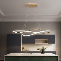 Modern Led Chandelier For Dining Room Light Fixtures Over Table Remote Control Chandelier, 64W 39.4