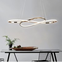 Modern Led Chandelier For Dining Room Light Fixtures Over Table Remote Control Chandelier, 64W 39.4