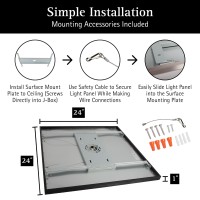 Ultralux 2X2 Ft Surface Mount Ceiling Light Panel Slim Edge Lit Flush Mount Flat Panel For Kitchen Home Office Triac Di