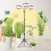 Lordem Grow Light For Indoor Plants Trihead Plant Light For Plants Growing Full Spectrum Growth Lamp With Auto Timer For 48