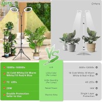 Lordem Grow Light For Indoor Plants Dualhead Plant Light For Plants Growing Full Spectrum Growth Lamp With Auto Timer For 48