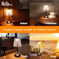 Amingulry Cordless Table Lamp 4000Mah Rechargeable Battery Operated Lamp 3 Color Modes Stepless Dimmable Led Touch Lamp Por