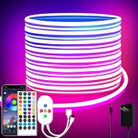 Segrass 32.8Ft Led Neon Lights With Remote App Control Ip65 Waterproof Flexible Neon Strip Lights 24V Rgb Rope Lights For Bedroom Room Outdoors Decor