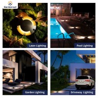 Gardenreet Brass Well Lights Landscape, Led In Ground Lights Low Voltage, Ip65 Waterproof 12V Outdoor Walkway Lights, Wired 2 Way Turret Bronze For Pathway Lawn Without Mr16 Bulb 6 Pack