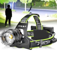 Aikertec Led Rechargeable Headlamp, Usb Head Lamp Super Bright 100000 High Lumen With 3 Modes, Motion Sensor, Zoomable, 90 Adjustable Waterproof Headlamps Flashlight For Camping, Hunting, Running