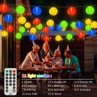 Outdoor Patio Lights Plug In 656Ft Connectable Warmwhite Multicolor Hanging Lantern String Lights With Remote Dimmable Timer