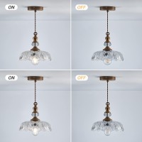 Vintage Glass Pendant Light Fixture Brass Modern Adjustable Chandelier Farmhouse Hanging Light For Hallway Porch Kitchen Bedroom