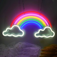 Rainbow Neon Signs, Led Neon Light Signs, Rainbow Cloud Neon Room Decor Lights For Bedroom Wall, Usb-Powered Neon Night Lights Gift For Children, Home Decorations For Christmas Birthday Party