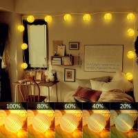 Outdoor String Lights Plug In 40Ft 40Led Connectable Warmwhite Multicolor Nylon Lantern String Lights With Remote Dimmable T