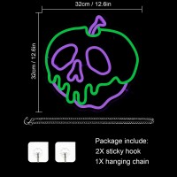 Wlhope Halloween Neon Signsdimmable Skull Apple Neon Signs For Wall Decor Halloween Neon Light Signs Decorusb Connectivity Ap